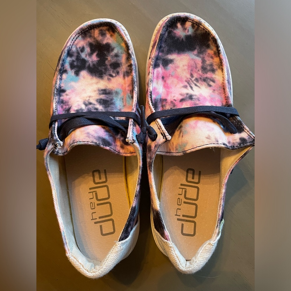 Women Hey Dude Wendy Size 8 Glitter Tie Dye
